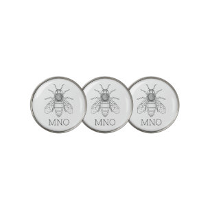Personalized Bee Monogram  Golf Ball Marker