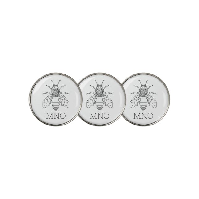 Personalized Bee Monogram  Golf Ball Marker (3 Up)