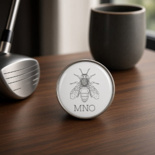 Personalized Bee Monogram Golf Ball Marker