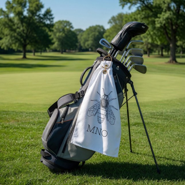 Personalized Bee Monogram  Golf Towel (Creator Uploaded)