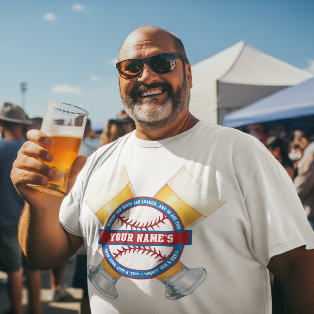 Personalized Beer and Baseball T-Shirt (Baseball and brews are the favorite tailgate accessory to this perssonalized t-shirt!)