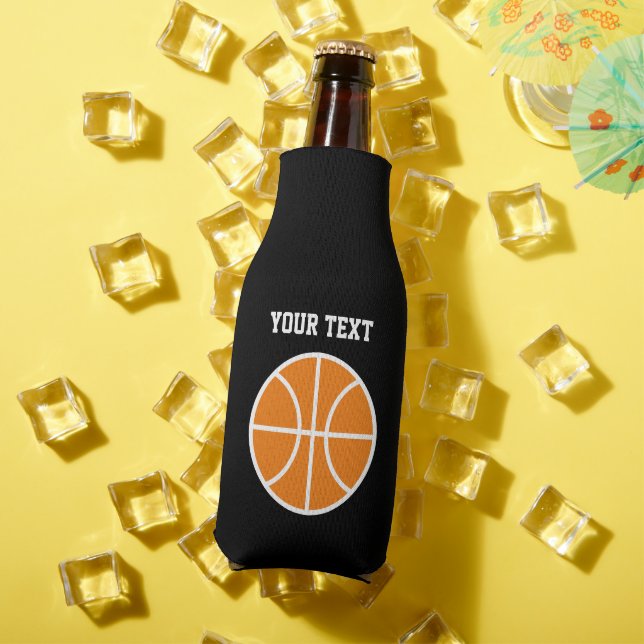 Personalized beer bottle cooler with basketball (In Situ Summer)
