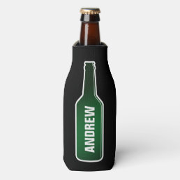 Personalized beer bottle cooler with custom name
