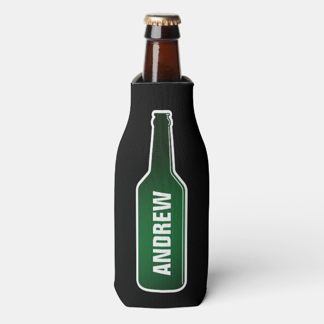 Personalized beer bottle cooler with custom name (Bottle Front)