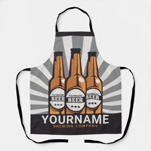 Personalized Beer Bottle Craft Brewing Company Apron