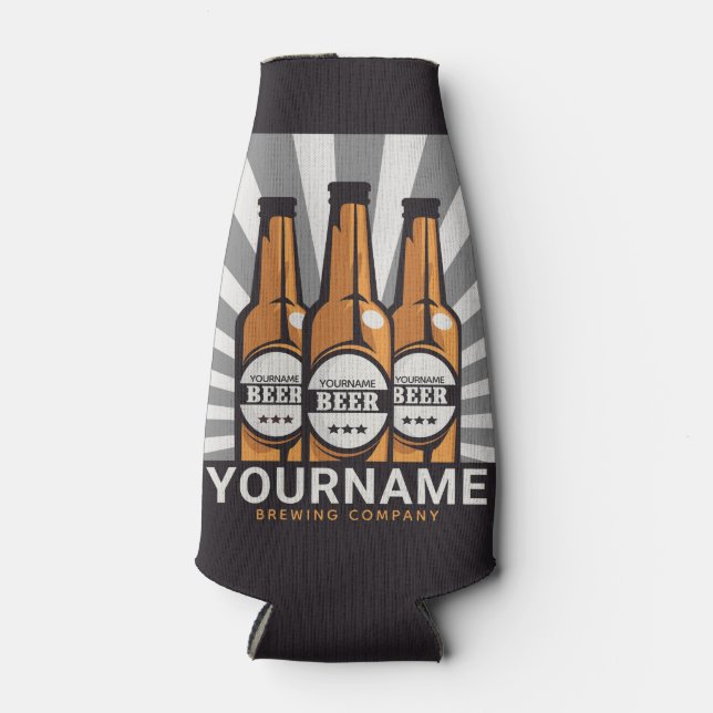 Personalized Beer Bottle Craft Brewing Company  Bottle Cooler (Front)