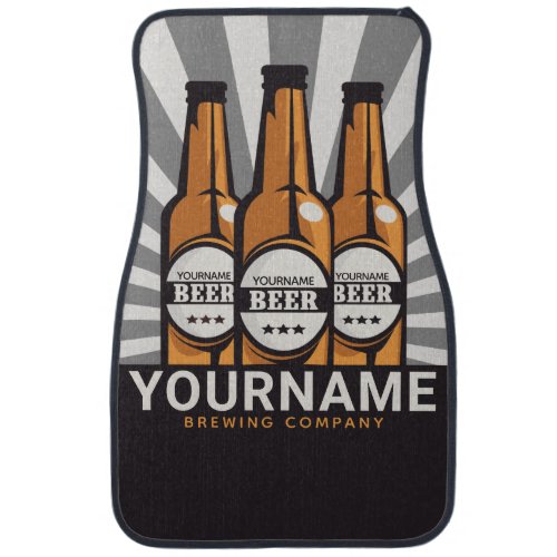 Personalized Beer Bottle Craft Brewing Company Car Floor Mat