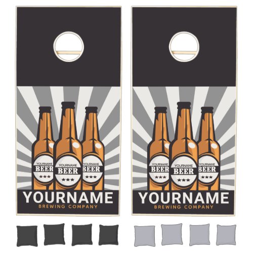 Personalized Beer Bottle Craft Brewing Company  Cornhole Set