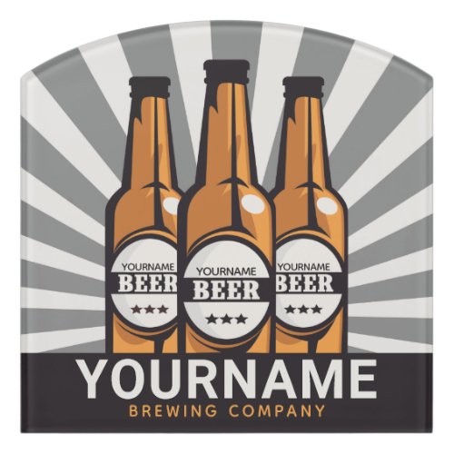 Personalized Beer Bottle Craft Brewing Company Door Sign