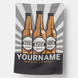 Personalized Beer Bottle Craft Brewing Company House Flag