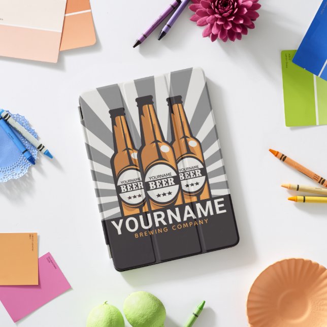 Personalized Beer Bottle Craft Brewing Company  iPad Pro Cover (Desk)