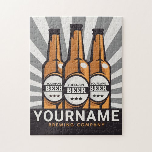 Personalized Beer Bottle Craft Brewing Company  Jigsaw Puzzle