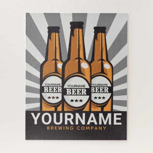 Personalized Beer Bottle Craft Brewing Company Jigsaw Puzzle