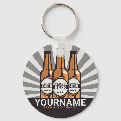 Personalized Beer Bottle Craft Brewing Company  Keychain