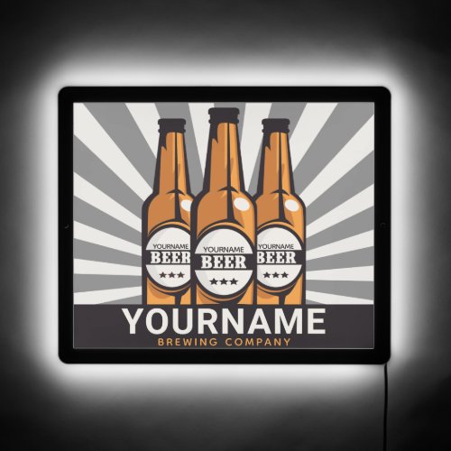 Personalized Beer Bottle Craft Brewing Company  LED Sign