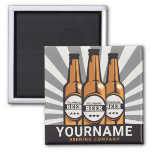 Personalized Beer Bottle Craft Brewing Company Magnet