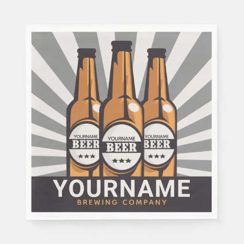 Personalized Beer Bottle Craft Brewing Company  Napkins
