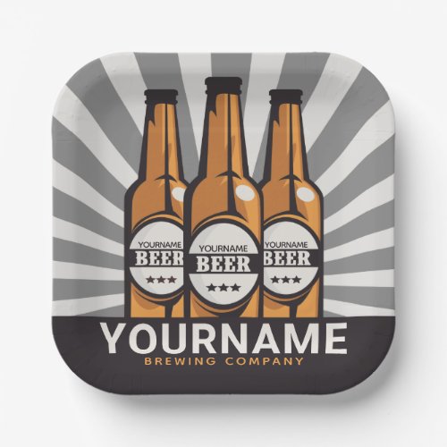 Personalized Beer Bottle Craft Brewing Company  Paper Plates