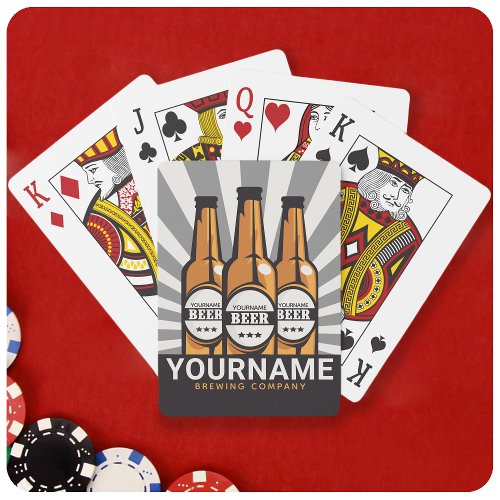 Personalized Beer Bottle Craft Brewing Company Playing Cards