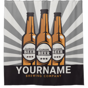Personalized Beer Bottle Craft Brewing Company Shower Curtain