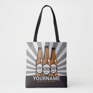 Personalized Beer Bottle Craft Brewing Company Tote Bag