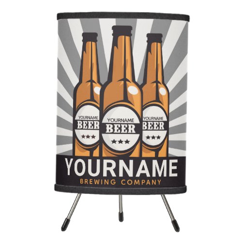 Personalized Beer Bottle Craft Brewing Company  Tripod Lamp