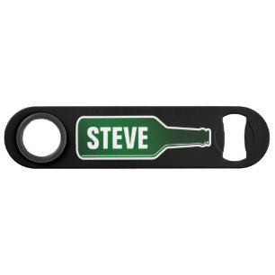 Personalized beer bottle opener with custom name