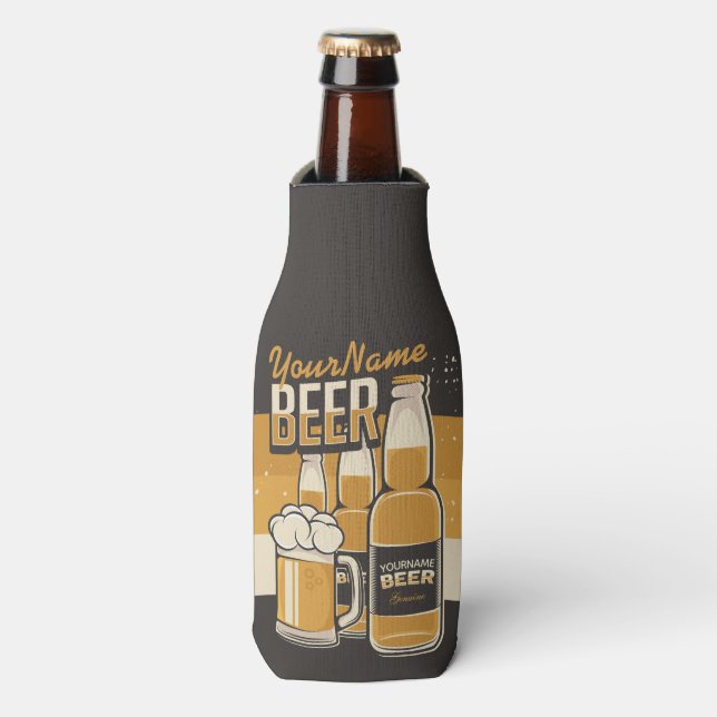 Personalized Beer Bottle Sudsy Mug Brewing Bar  Cooler (Bottle Front)