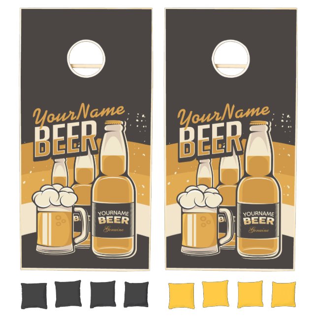 Personalized Beer Bottle Sudsy Mug Brewing Bar  Cornhole Set (Set)