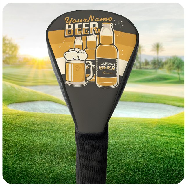 Personalized Beer Bottle Sudsy Mug Brewing Bar Golf Head Cover (Creator Uploaded)