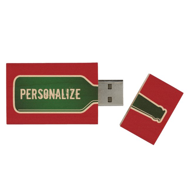 Personalized beer bottle USB pendrive flash drive (Opened)