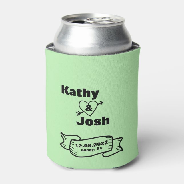 Personalized Beer Can Cooler favors wedding  (Can Front)