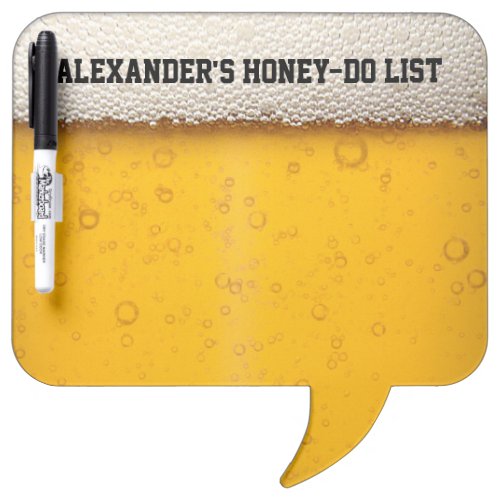 Personalized Beer Close_Up Mens Honey_Do List Dry Erase Board