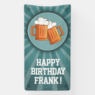 Personalized Beer Happy Birthday Banner