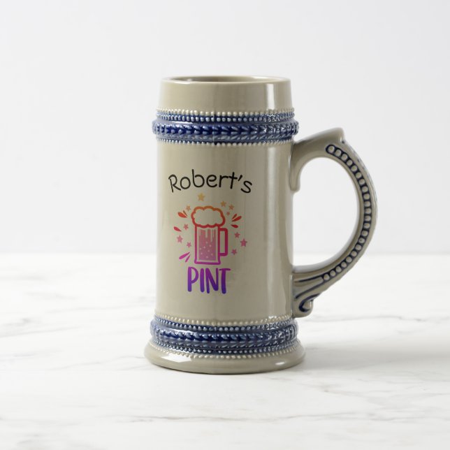 Personalized Beer Lover  Stein (Right)