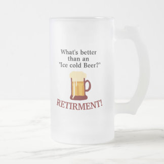 Personalized Beer Lovers Retirement Frosted Glass Beer Mug