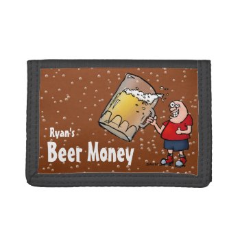 Personalized Beer Money Wallet With Fun Cartoon by BastardCard at Zazzle