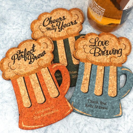 Personalized Beer Mug Cork Coaster (Beer Mugs)