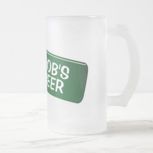 Personalized beer mug with funny bottle design