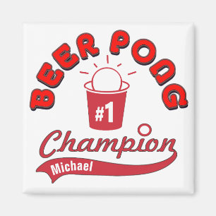 Personalized Beer Pong Champion Award Magnet
