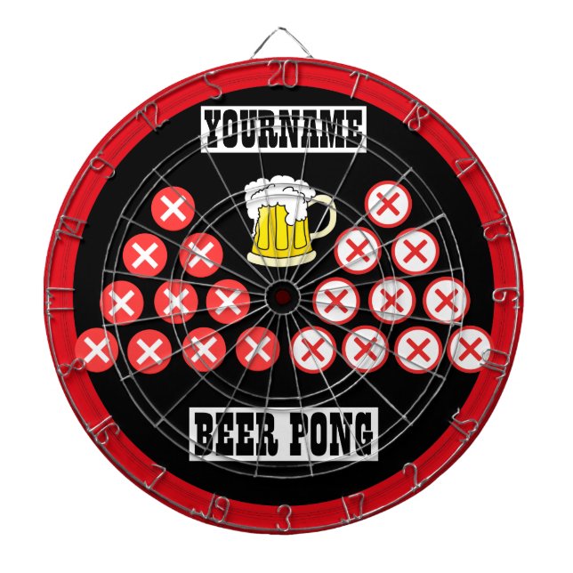Personalized Beer Pong Dart Board (Front)