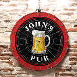 Personalized Beer Pub Dart Board<br><div class="desc">A personalized dart board with a mug of beer and your name or other desired text. Simply edit the sample text with your information.</div>