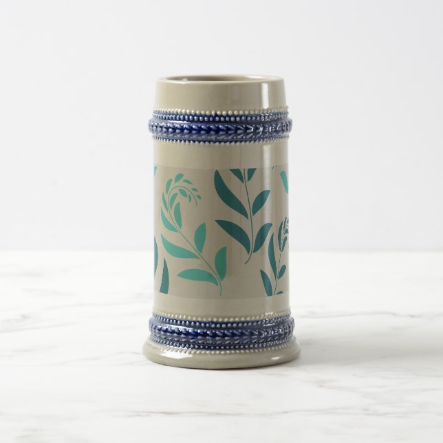 Personalized Beer Stein in White/Gold or Gray/Blue (Center)
