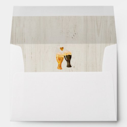 Personalized Beer Toast Light Wood Brewery Lined Envelope