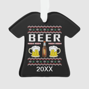 Personalized Beer Ugly Christmas Sweater Ornament