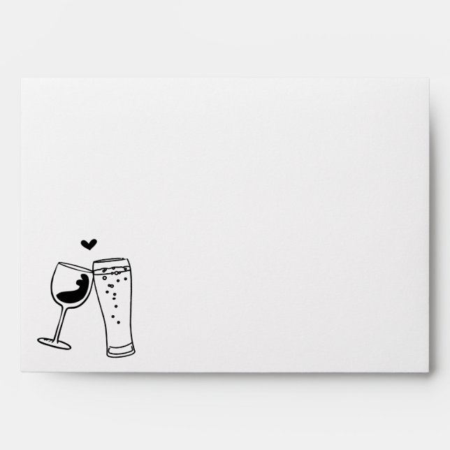 Personalized Beer & Wine Toast Kraft Paper Lined Envelope (Front)