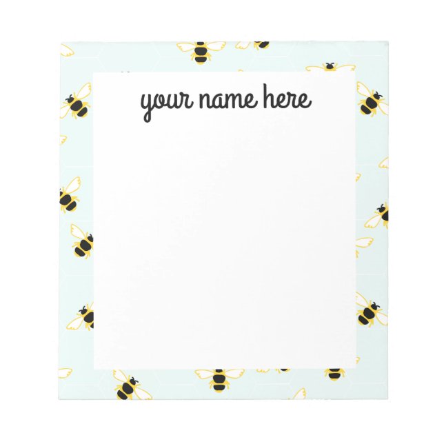 Personalized Bees Notepad (Front)