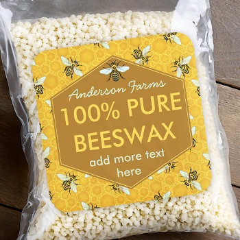 Personalized Beeswax Label Bees And Honeycomb by FancyCelebration at Zazzle