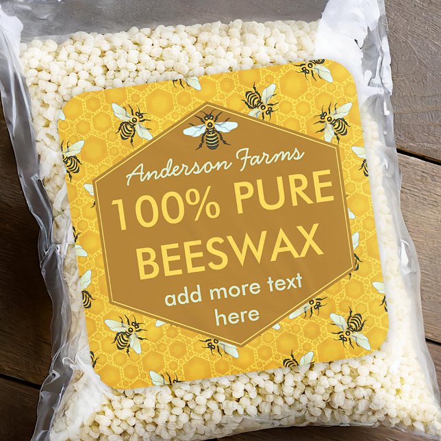 Personalized Beeswax Label Bees and Honeycomb (Creator Uploaded)