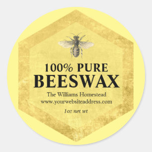 Personalized  Beeswax Label with Apiary Name